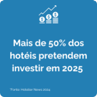 Mais de 50% dos hoteis pretendem investir em 2025